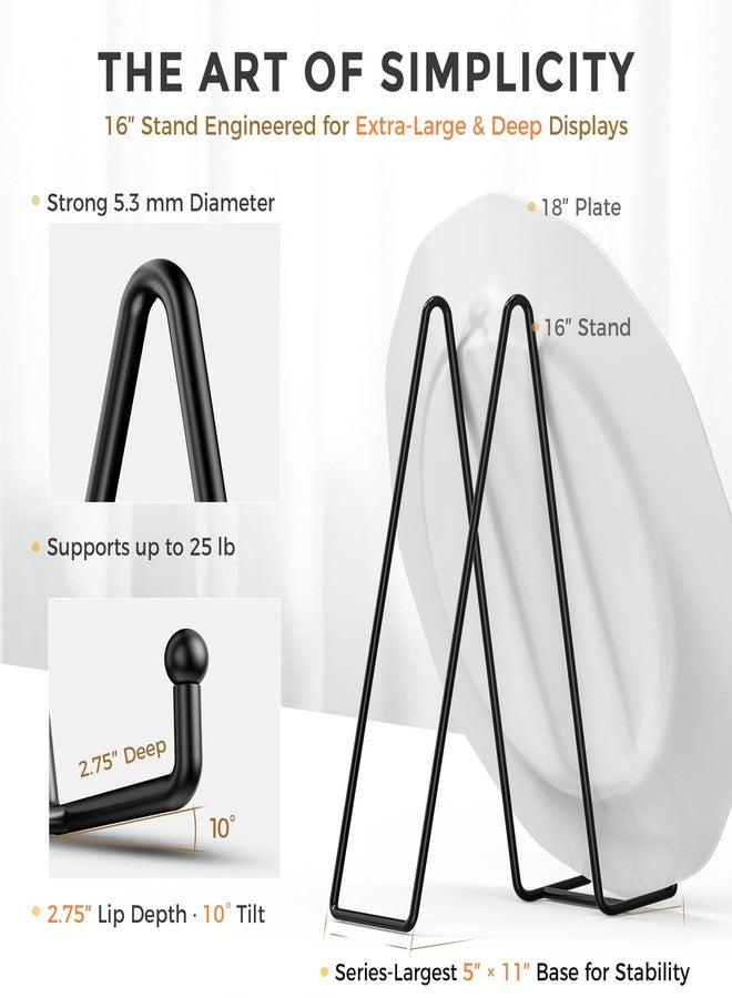TRLife TR-LIFE 16 Inch Heavy Duty Plate Stand (2 Pack) - Metal Display Easel for Large Plates, Picture Frames, Signs, Posters, and Decorative Platters - Image 2